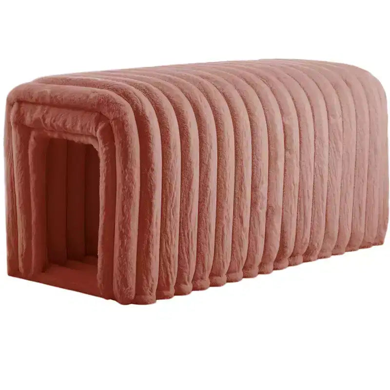 Banc de rangement ottoman pour animaux de compagnie en velours côtelé, niche pour chat à cacher pour le salon, l'entrée et la chambre à coucher, marron