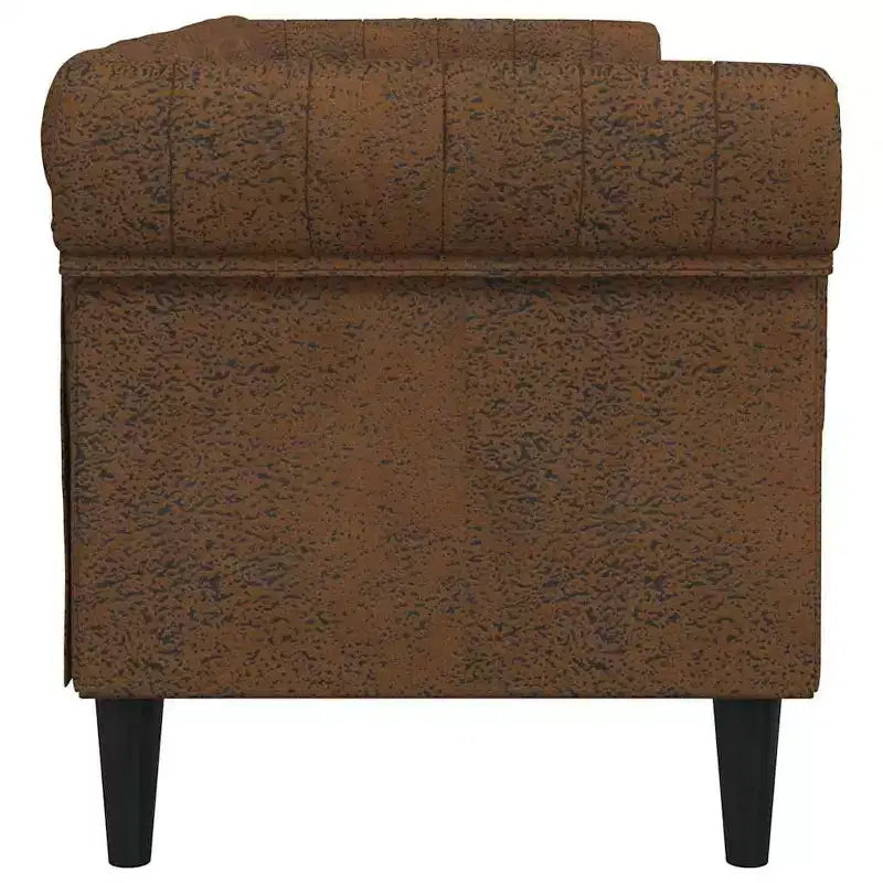 Canapé Chesterfield 3 places – Tissu marron – Élégant et confortable pour salon