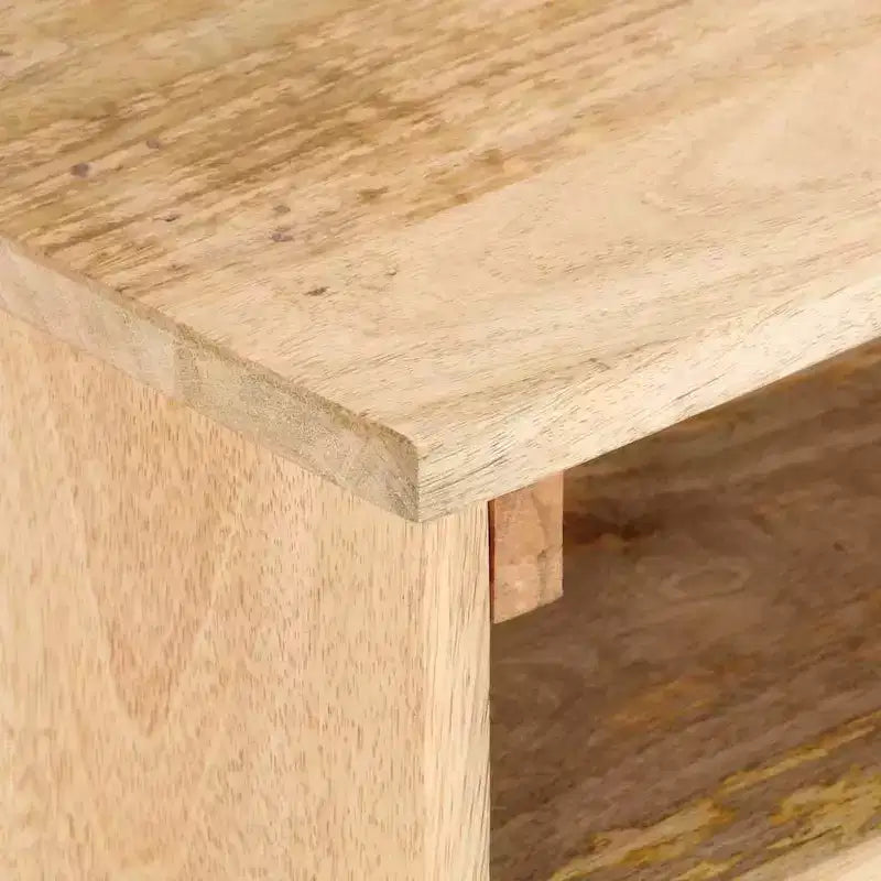 Meuble TV en Bois de Mangue Massif - Meuble TV de Style Ferme Rustique avec Tiroirs et Compartiments - Meuble TV Marron 55,1x11,8x19,7
