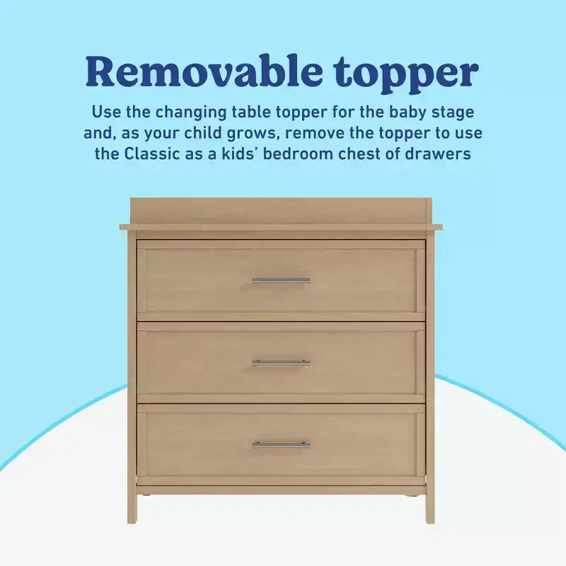 Commode à 3 tiroirs avec plan à langer amovible