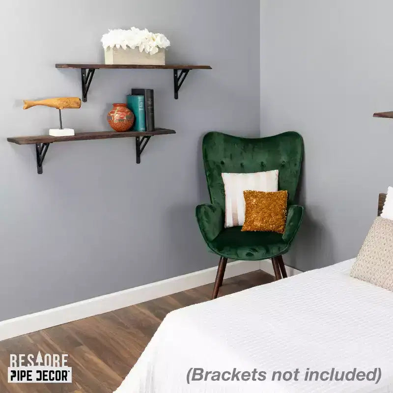 Étagère murale en bois à bord brut de 91,44 cm, coloris marron (bois uniquement) par