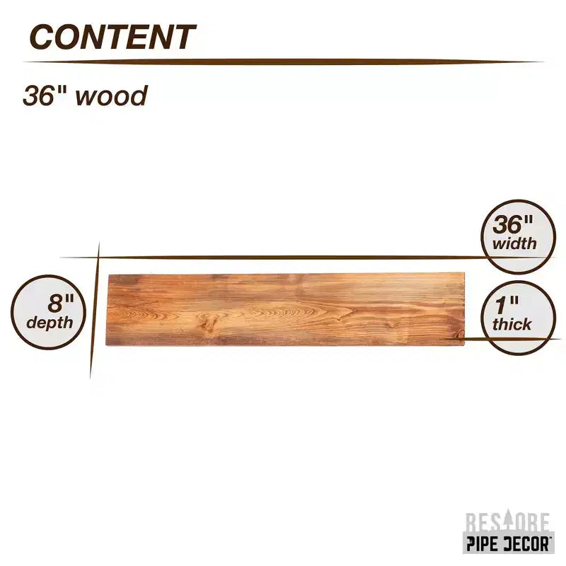 Étagère en bois de 36 po (bois seulement) par