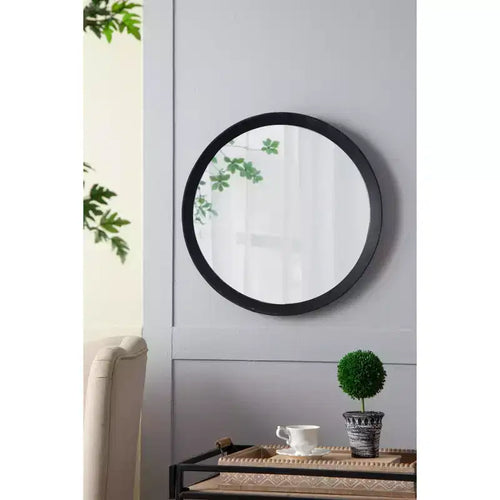 Miroir mural décoratif 20x1.5 en bois avec cadre en bois massif pour salle de bain, console d'entrée à poser contre le mur