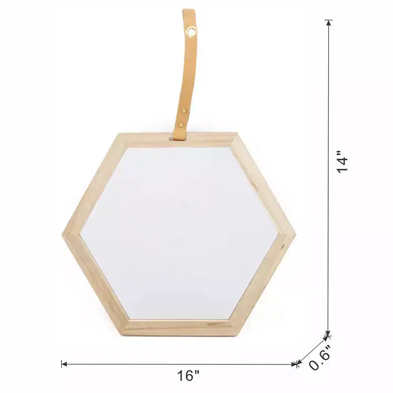 Miroir Hexagonal, Miroir Décoratif pour Salon, Foyer, Entrée, Chambre, 16x14