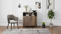 Slanted Door Sideboard, Freestanding Modern Wooden Sideboard, Storage Cabinet with Adjustable Shelves, for Kitchen, Dining room, Living room