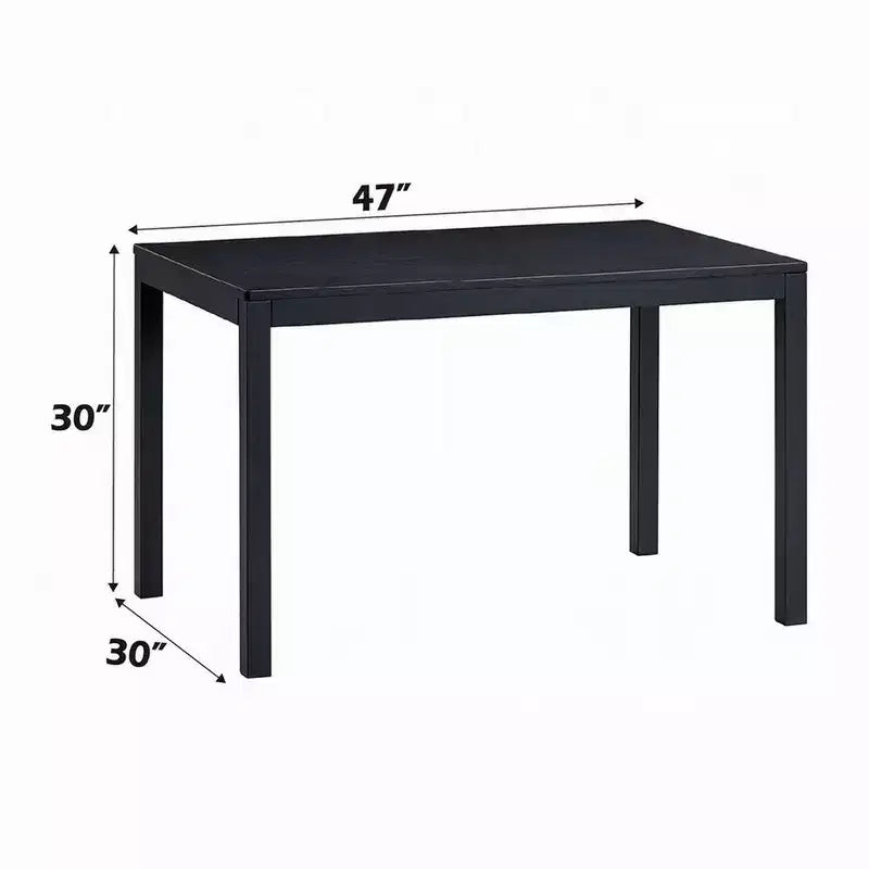 Table à manger, Plateau rectangulaire 120 cm, Bois noir scandinave