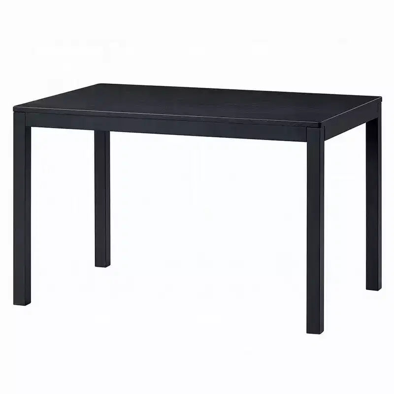 Table à manger, Plateau rectangulaire 120 cm, Bois noir scandinave