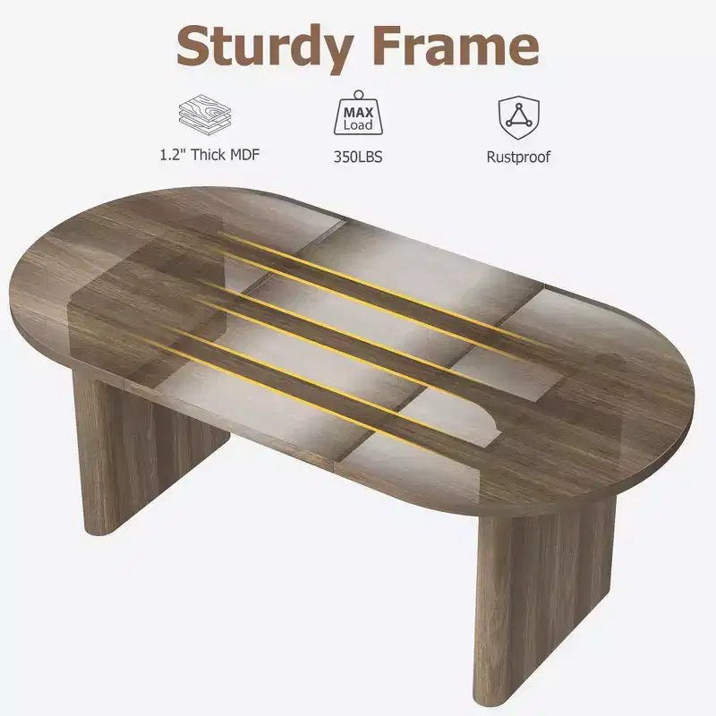 Table à manger ovale de ferme moderne pour 6-8 personnes Base en bois épaisse et robuste Spacieuse pour la salle à manger, la cuisine, le salon