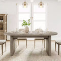  Modern Farmhouse Oval Dining Table for 6-8  Thick Sturdy Wooden Base  Spacious for Dining Room, Kitchen, Living Room