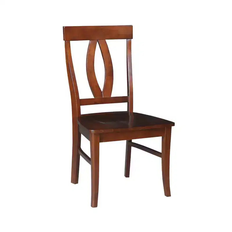 Lot de 2 chaises à dossier ajouré espresso -