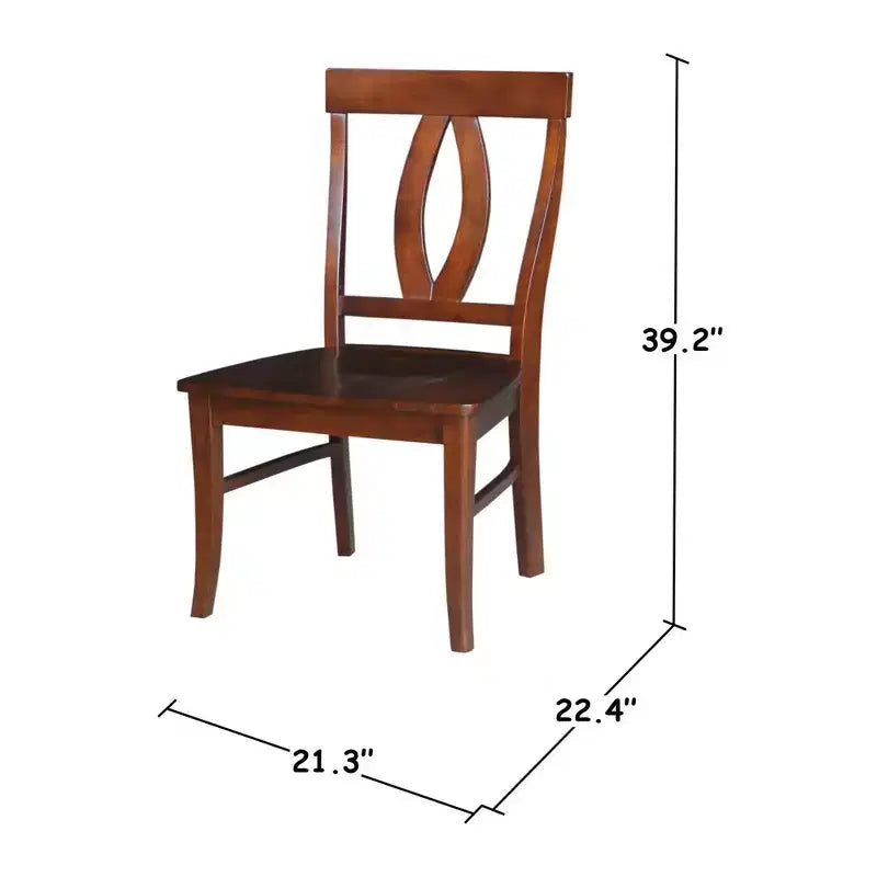 Lot de 2 chaises à dossier ajouré espresso -