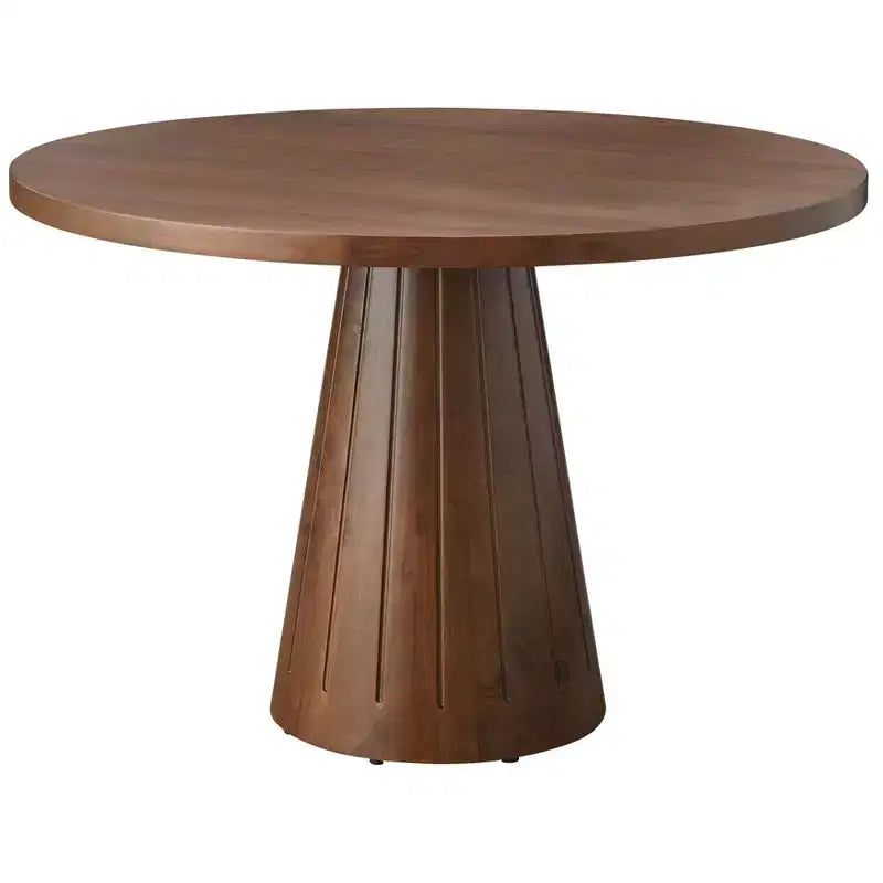   Modern 45" Round Pedestal Dining Table Walnut