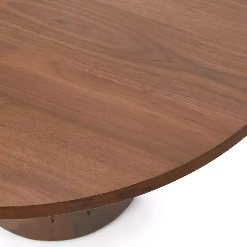 Table de salle à manger moderne sur pied rond 45 po Noyer