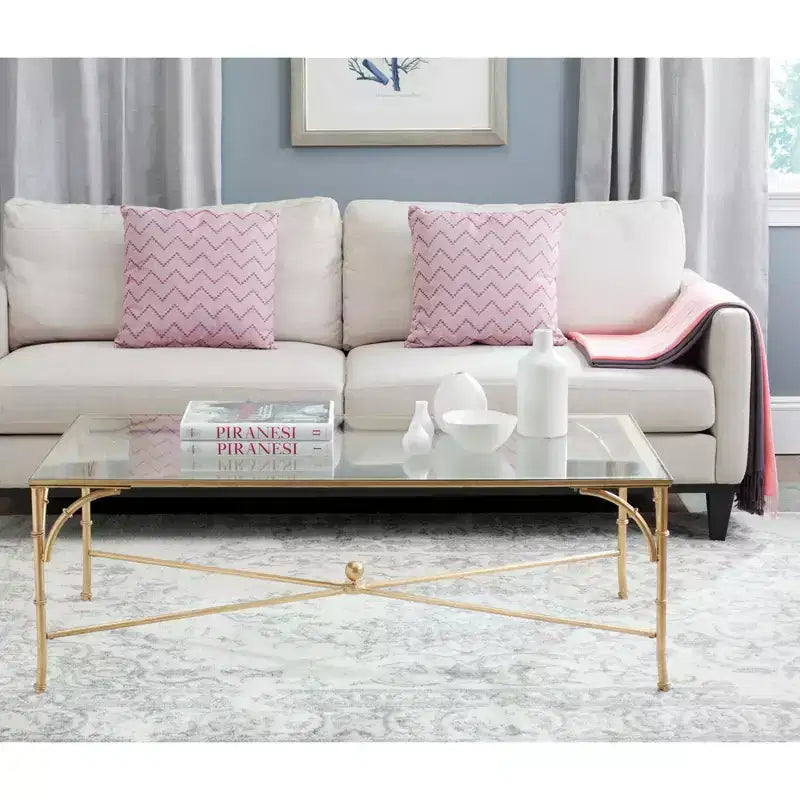Table basse - Or/Verre -