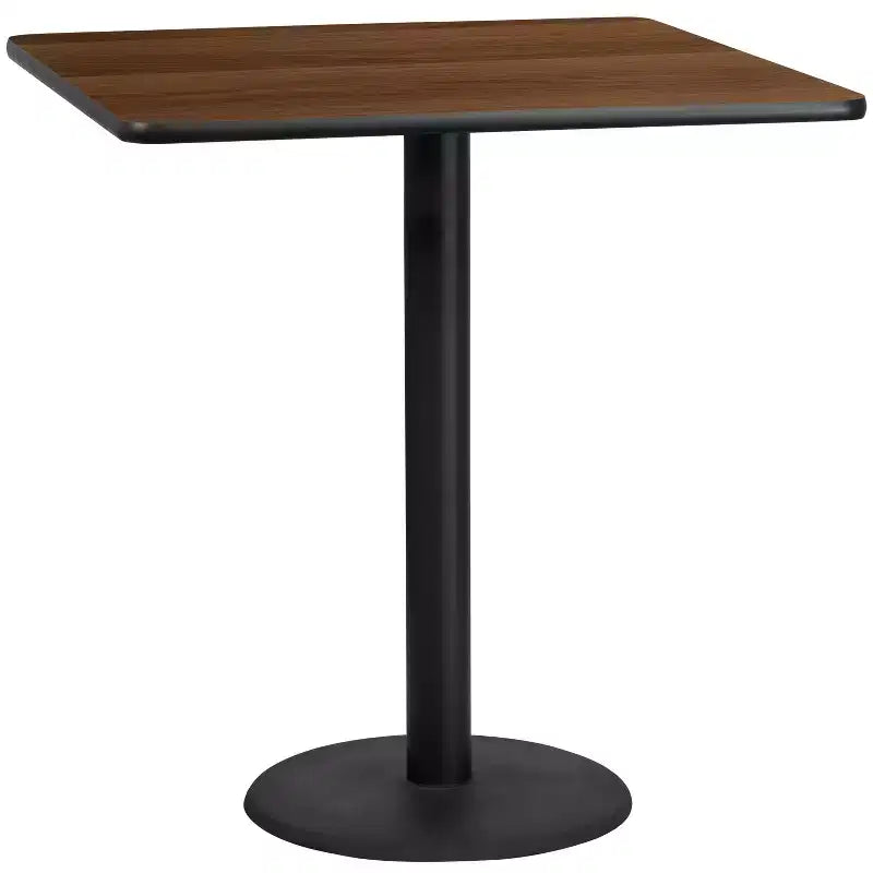  42 Square Laminate Table Top with 24 Round Bar Height Table Base