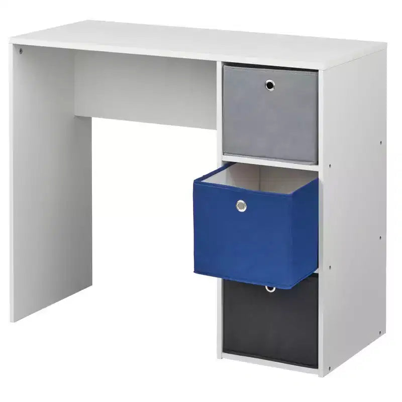 Bureau d'étude pour enfant avec 3 bacs de rangement en tissu -
