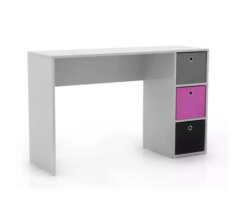 Bureau d'étude pour enfant avec 3 bacs de rangement en tissu -