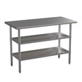  NSF Certified Stainless Steel 18 Gauge Work Table with 2 Undershelves