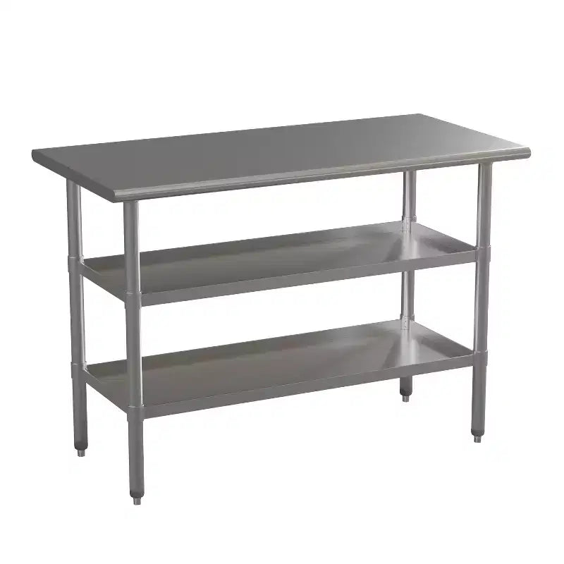  NSF Certified Stainless Steel 18 Gauge Work Table with 2 Undershelves